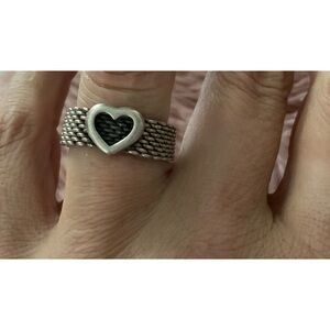 Tiffany’s heart mesh ring, size 7.5